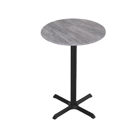 Holland Bar Stool Co 36 Tall OD211 Black Table Base w30x30 foot and 32 Diameter Greystone Top, IndoorOutdoor OD211-3036BWODS32RGryStn
